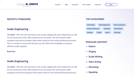 Closing Credit case - section preview