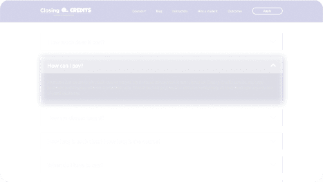 Closing Credit - case section scheme
