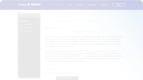 Closing Credit - case section scheme
